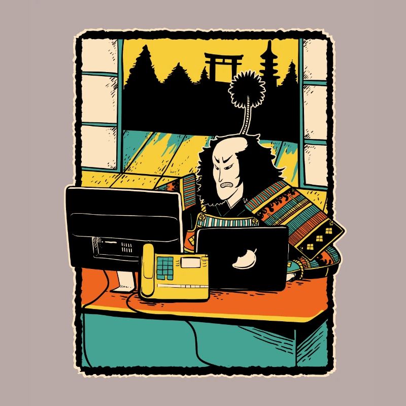 Samurai Computer Nerd Programmierer IT Webdesigner