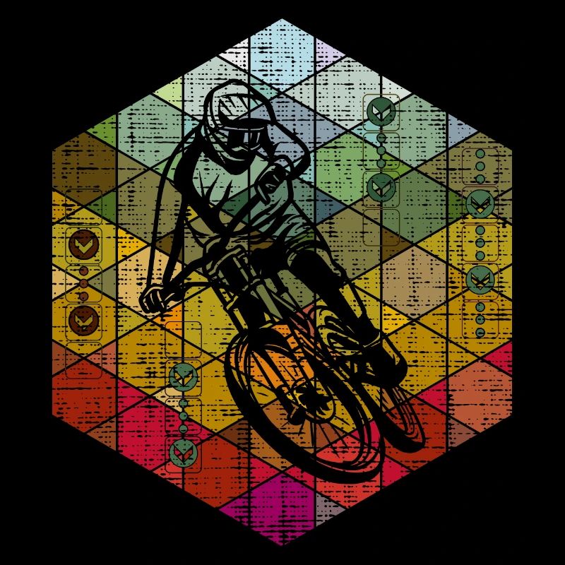 hexagone de coureur de descente