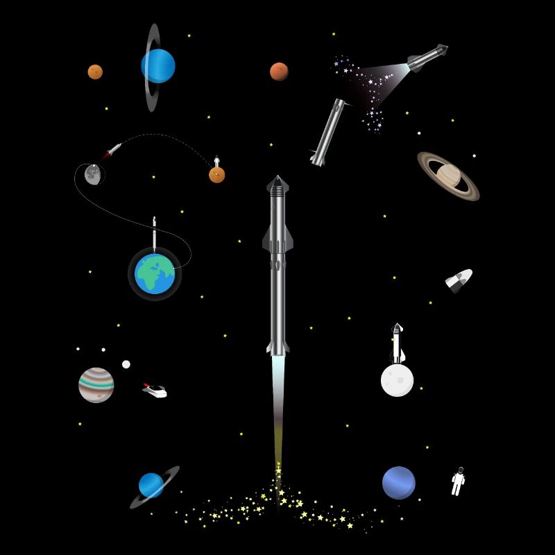 A Space-x blast into Space pattern