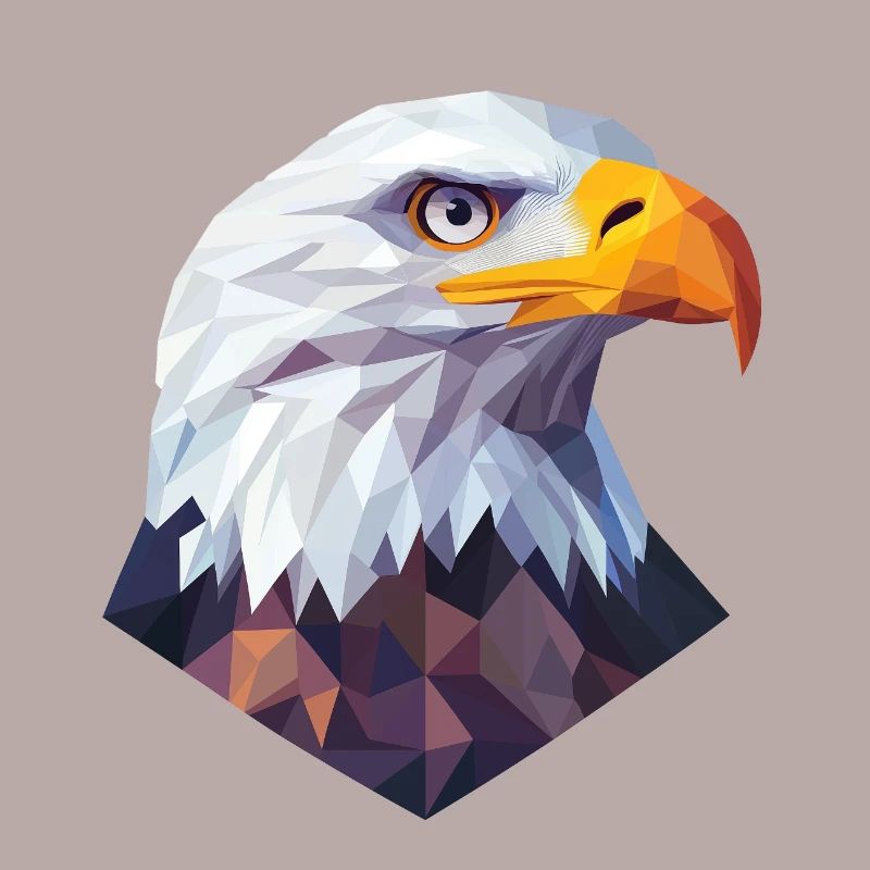 Eagle Head Low Poly Logo Design