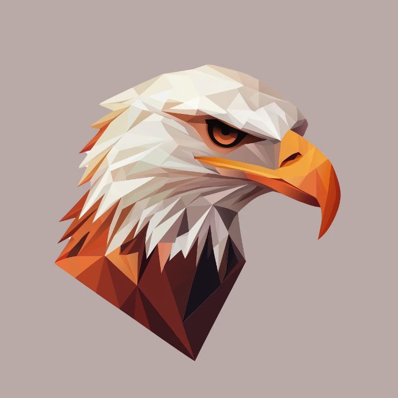 Conception de logo Eagle Head Low Poly Art