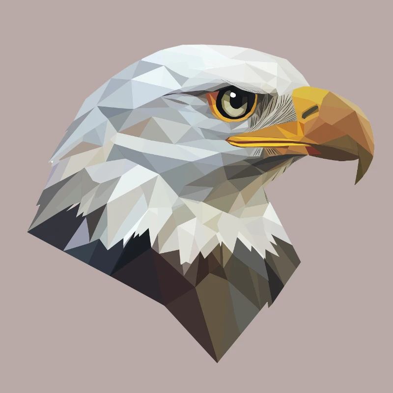 Eagle Head Low Poly Art Logo Design