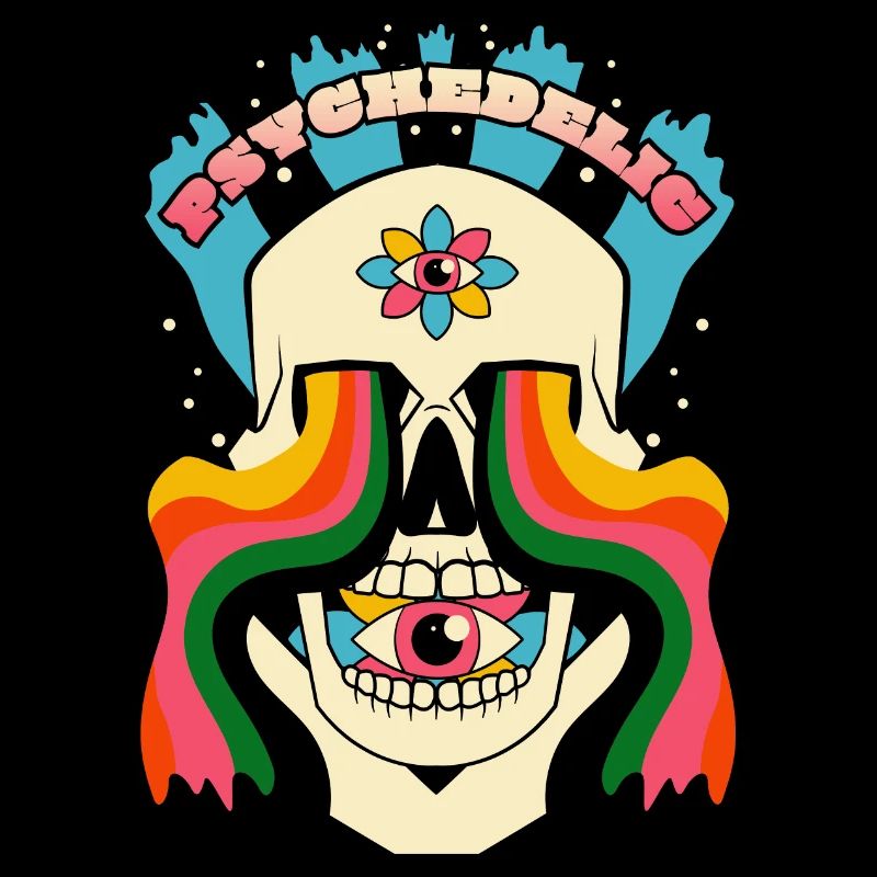 Psychedelic Skull Psychedelic Graphic