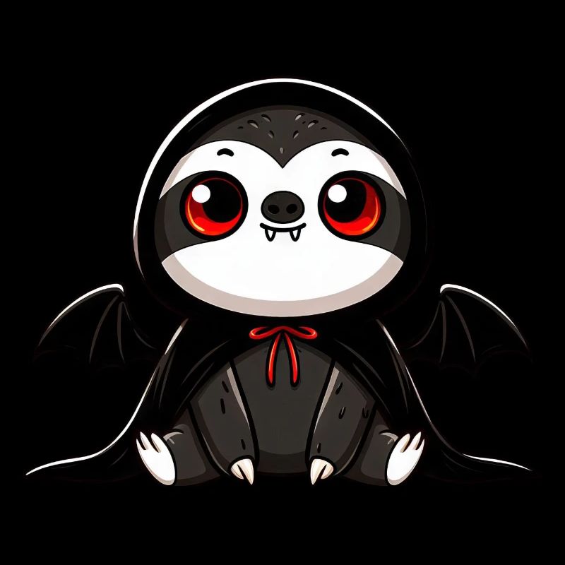 Cute Halloween Sloth Vampire Bat