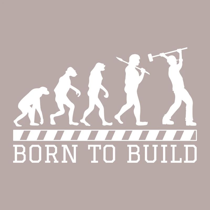 Evolution Bauarbeiter Geschenk Bau Beruf Arbeit