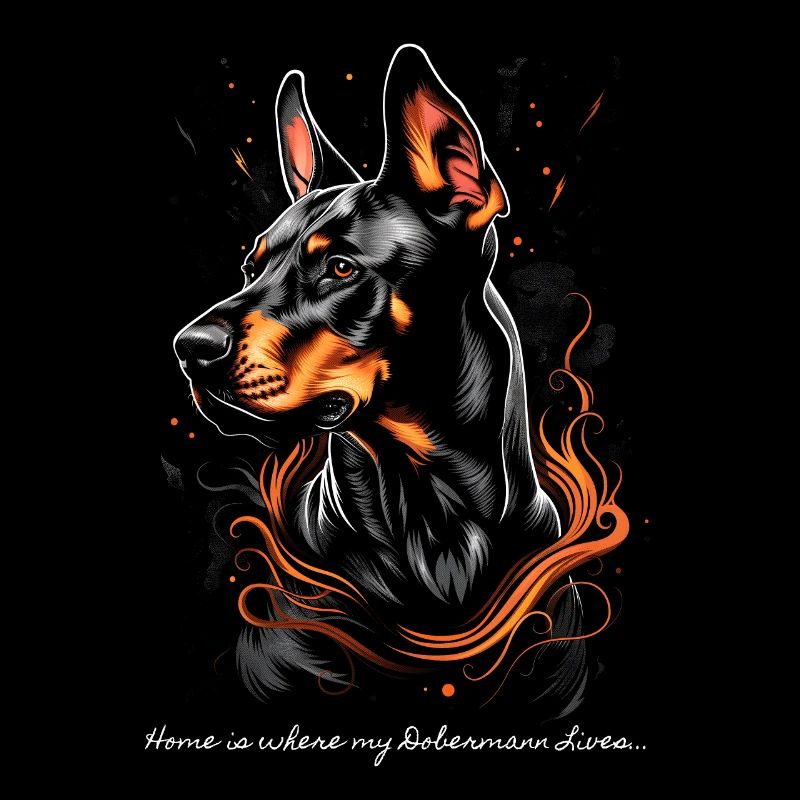 C’est chez moi que vit mon Dobermann...