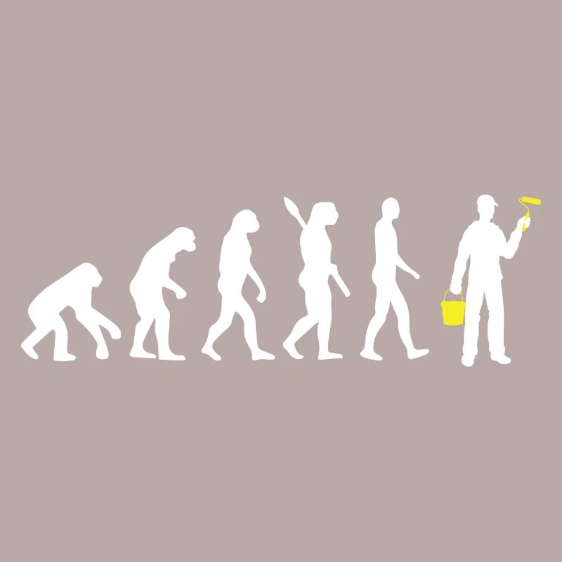 Maler - Evolution des Menschen / Darwin gelb