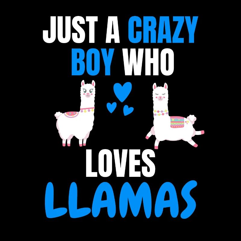 Crazy Boy Alpaca Funny Gift Lama