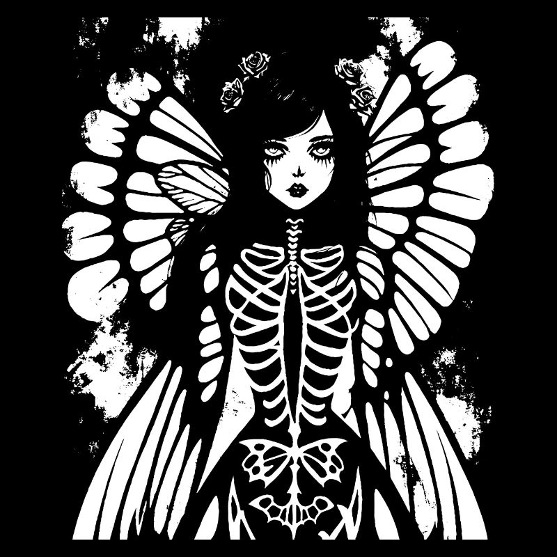Fairycore Ästhetik Skelett Fee Goth Gothic G