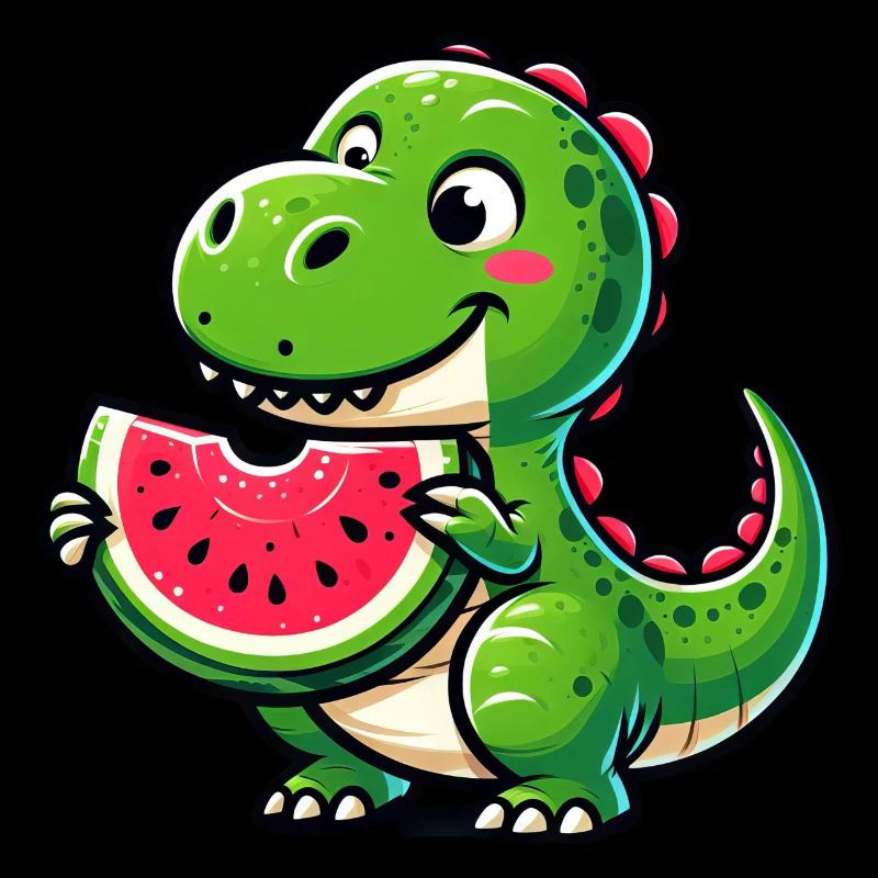 Crocodile avec pastèque fruité drôle