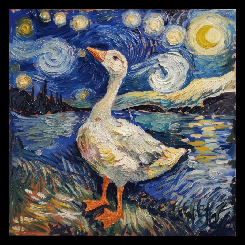 Goose, Van Gogh, Starry Night, Gift