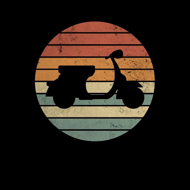 Roller Motorroller Rollerfahrer Sunset Vintage