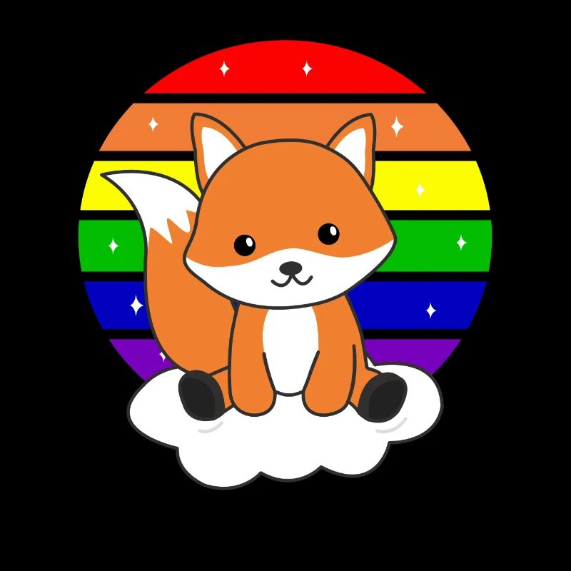 Rainbow fox cute foxes for children