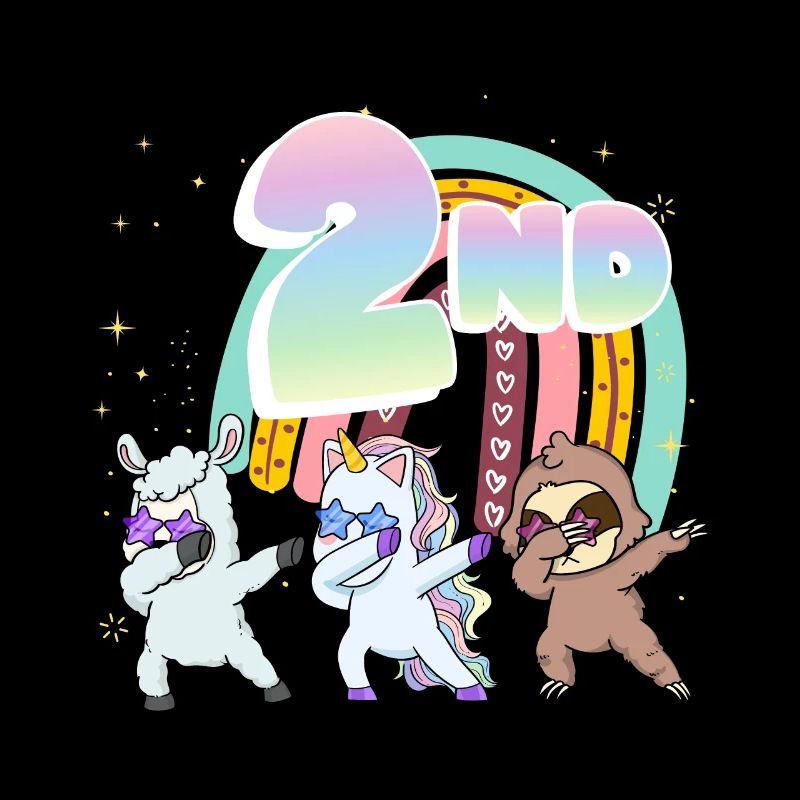 2nd Birthday Dabbing Llama Unicorn Sloth | 2nd