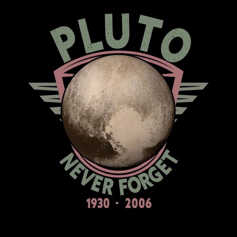 Never Forget Pluto Design Retro Style Funny Space