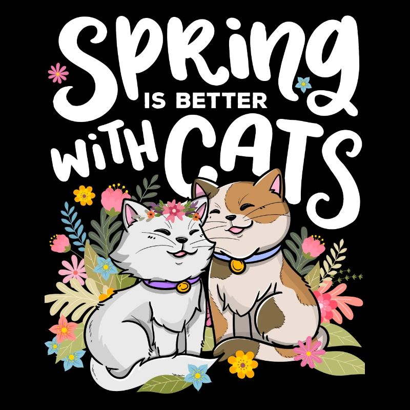 Spring is better with cats Spring time