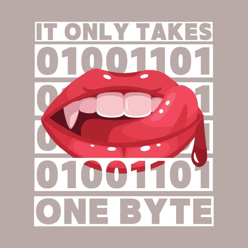 Bit Bytes Binäre Computernerd, Vampir, Spruch, Pun