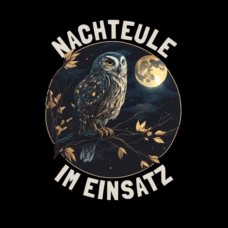 Nachteule im Einsatz Eule Vollmond Nachtdienst