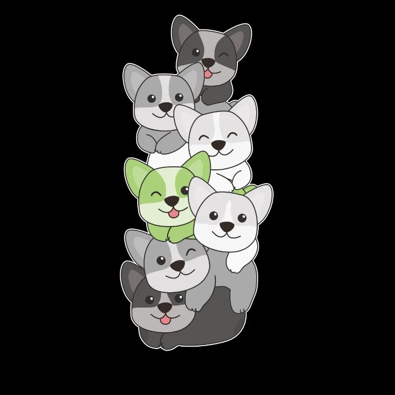 Agender Flag Pride LGBTQ Cute Corgi Stack