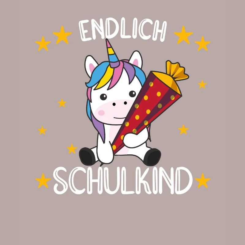 endlich Schulkind Einschulung Schule Einhorn