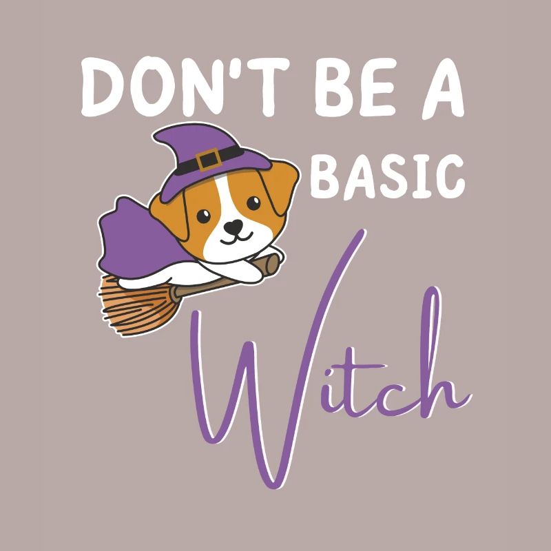 Jack Russell Halloween Hexe don't be a basic witch