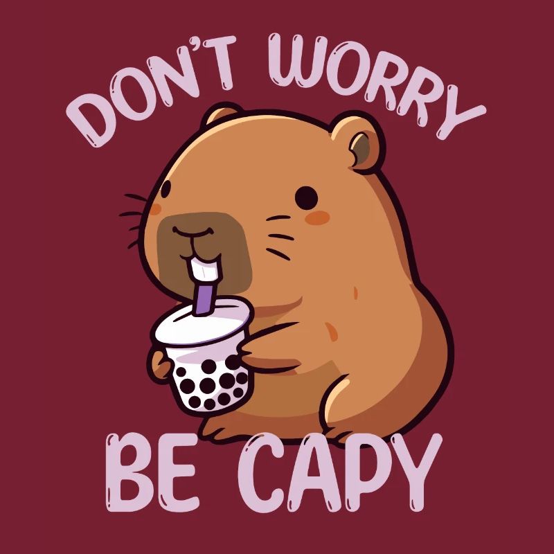 Don't Worry Be Capy Bubble Tea Capybara Lover