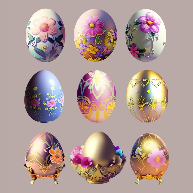 Colorful Easter Eggs Sticker Set