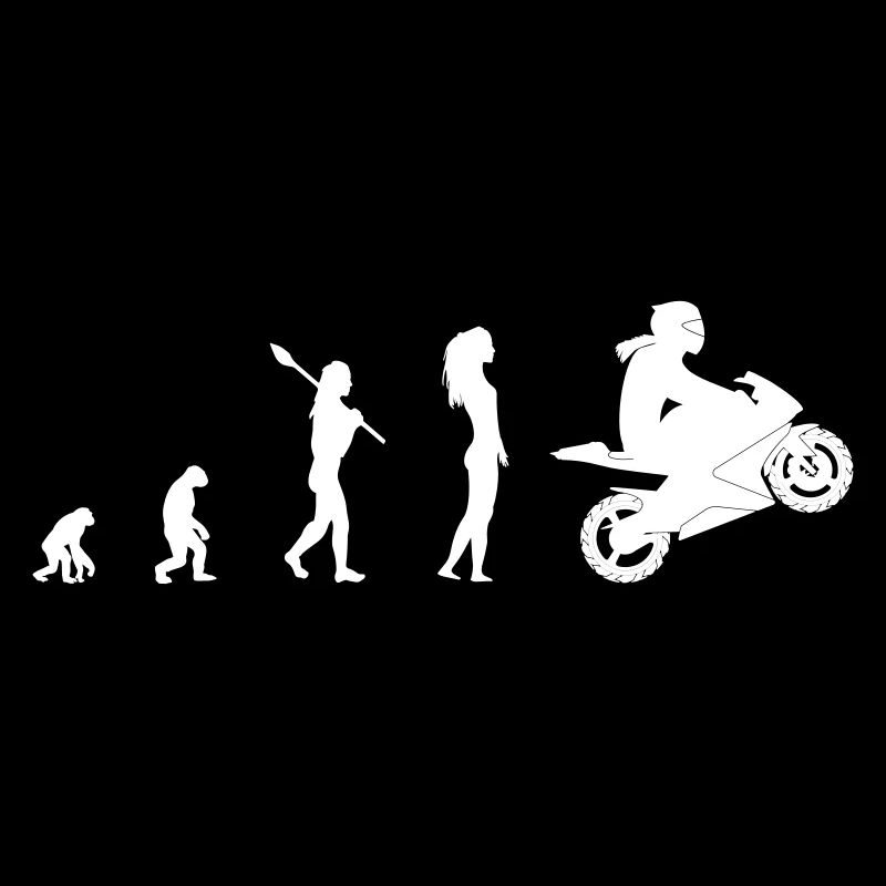 Motorcycle evolution woman design color selectable