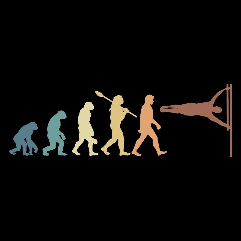 Evolution of man Calisthenics Retro Vintage