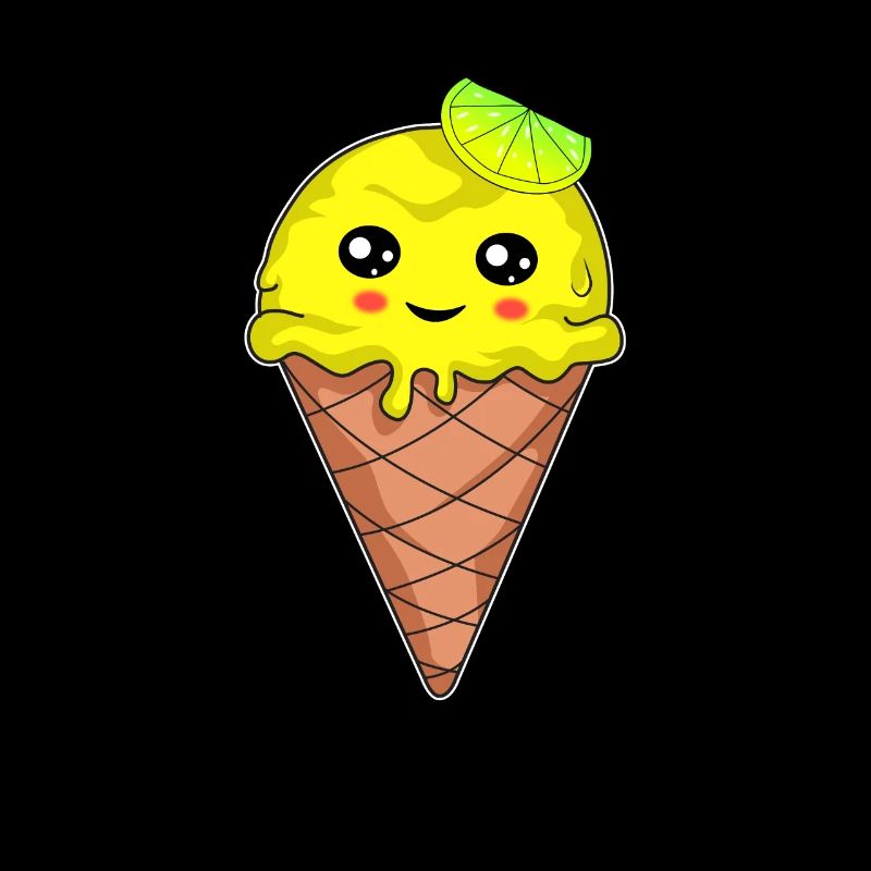 Süßes Zitrone Eis Cute Lemon Ice cream Geschenk