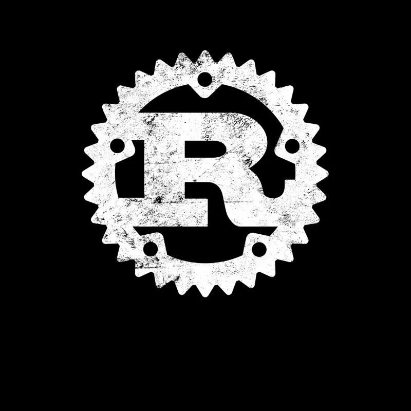 Rust Programming logo imprimé en détresse