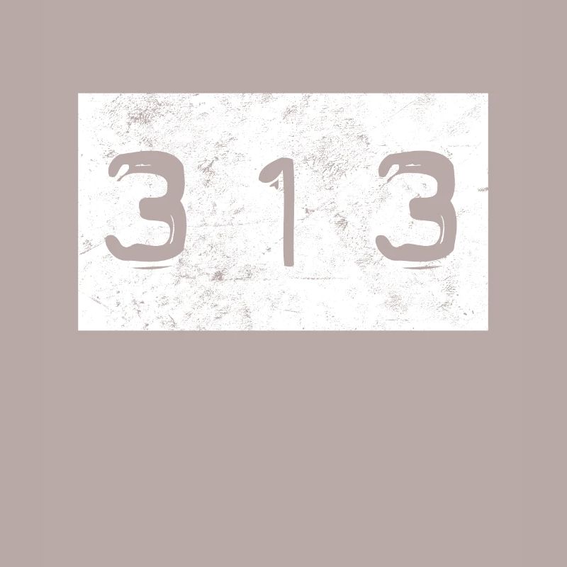 Retro Embossed Design of Area Code 313 Metro