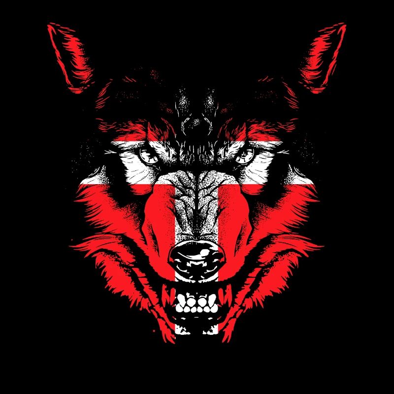 Loup avec le drapeau du Danemark