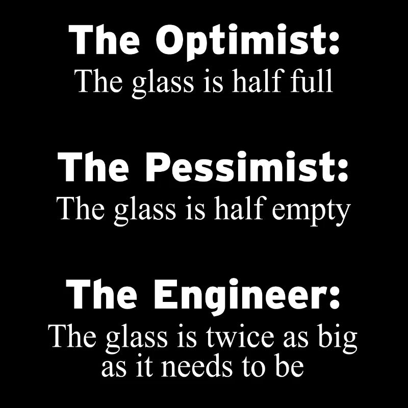 Optimist, pessimist, engineer Glass is too big