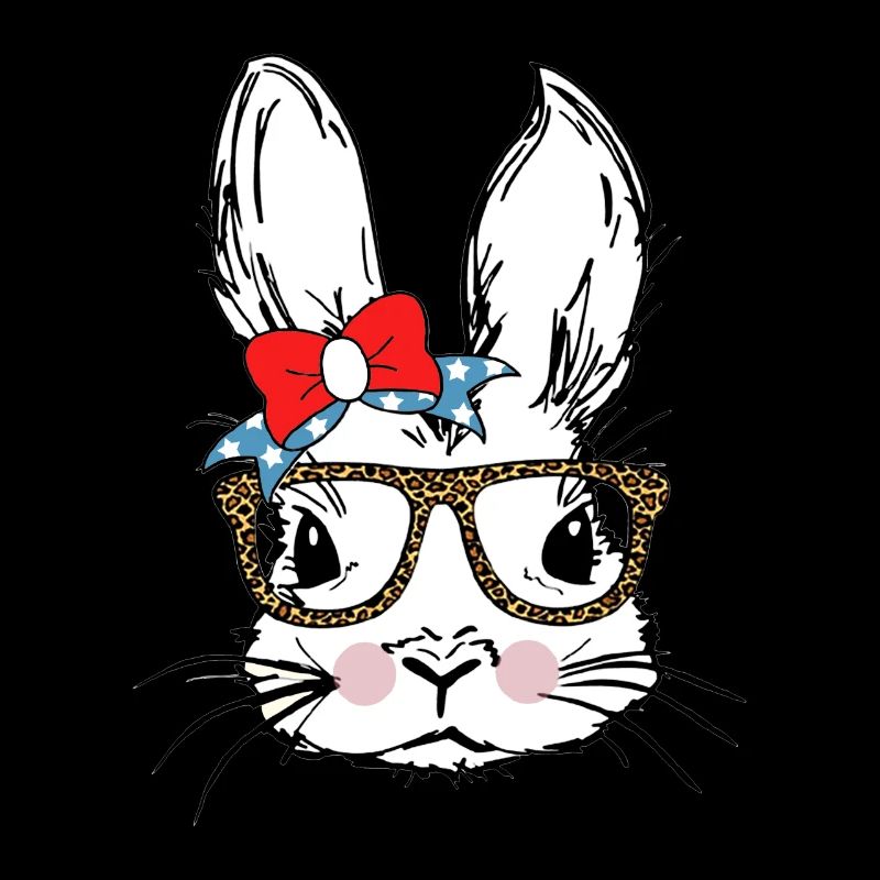 Bunny with leopard glasses + bow