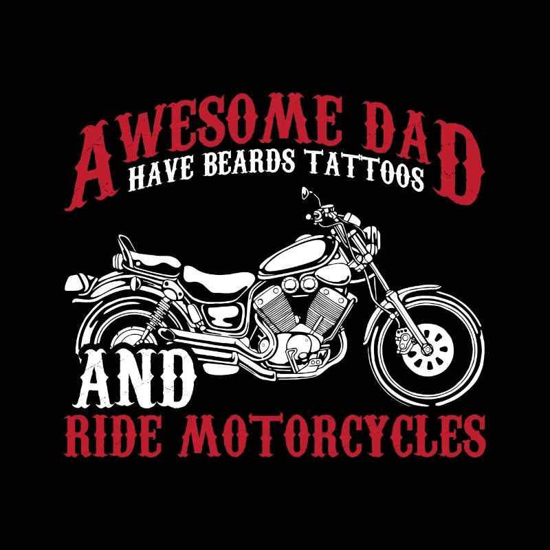 Bärtiger Papa mit Bart Tattoos Motorradfahrer