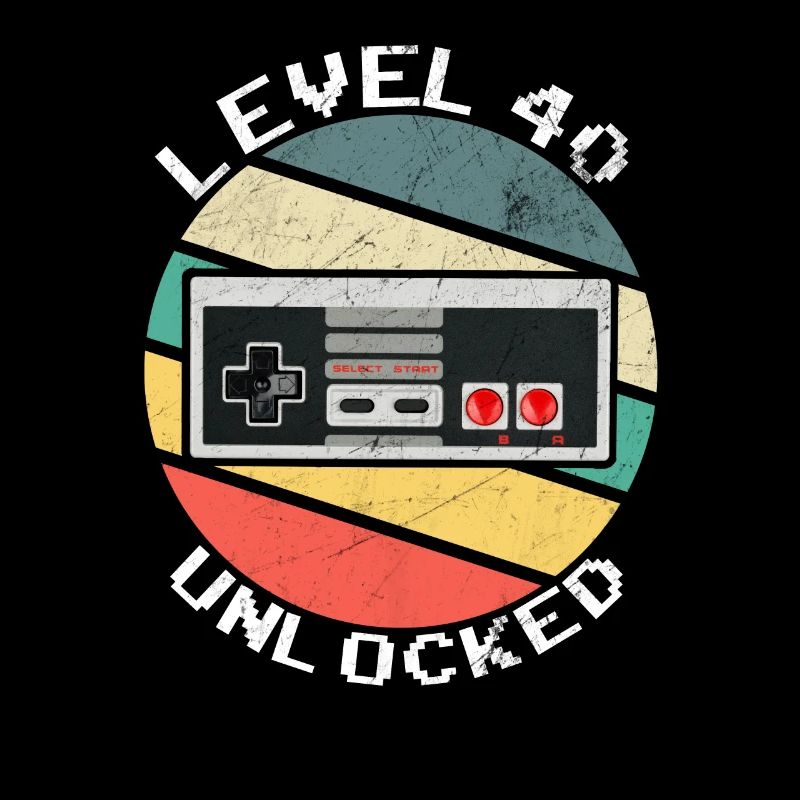 40 Geburtstag Level 40 freigeschalteter Spieler Vierzig Jahre O.