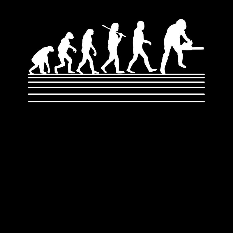 Rétro évolution bûcheron tronçonneuse bois forêt