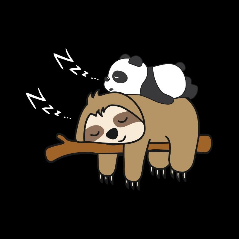 Panda bear sleeps on sloth panda bear chiller