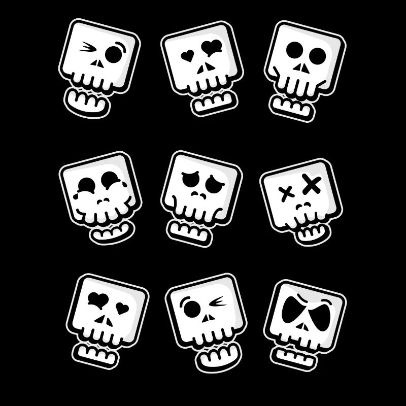 Funny Skulls Emoticon Skull