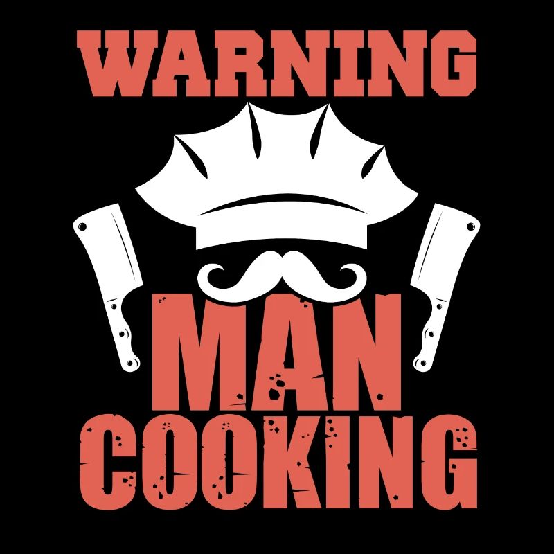 warnung mann kochen