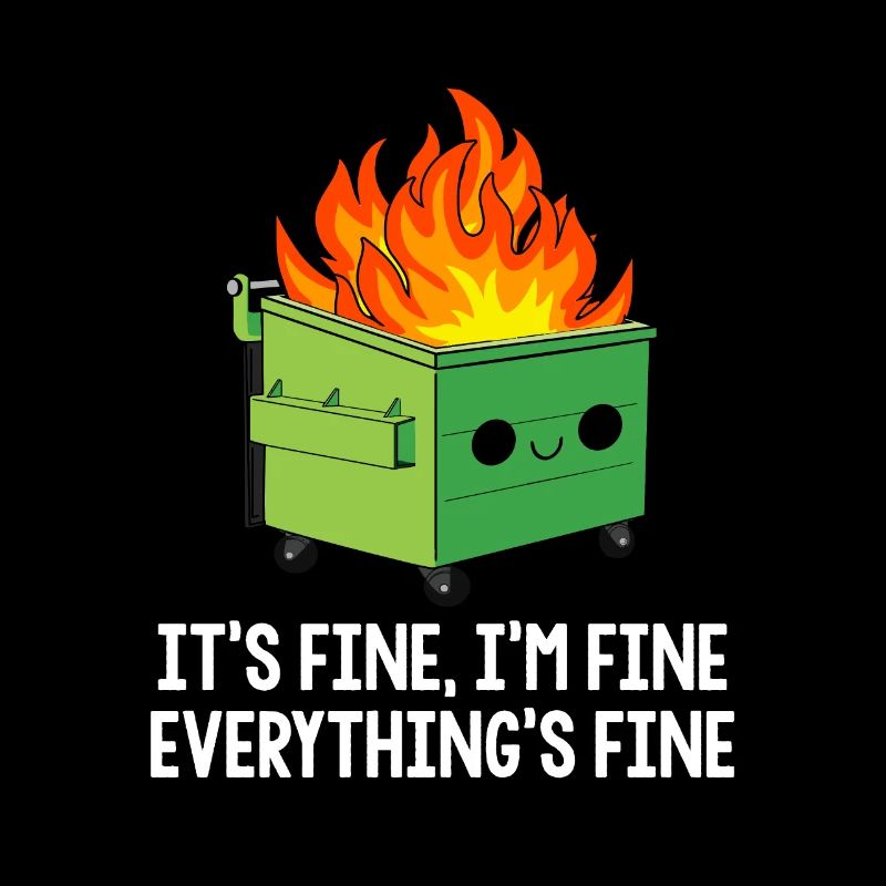 Its Fine Im Fine Everything is Fine Mülltonne