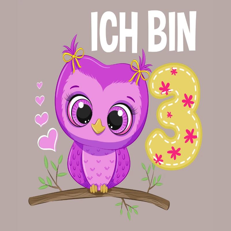 Ich Bin 3 Eule 3. Geburtstag Eulen Mädchen