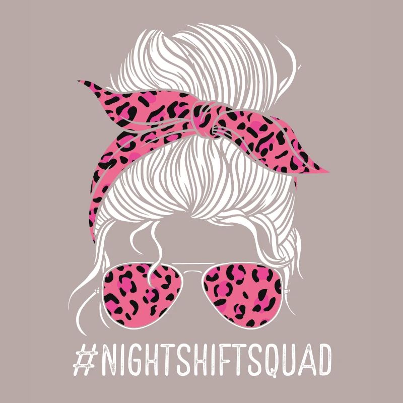 Nurse Night Shift Squad Leopard Pink Nursing