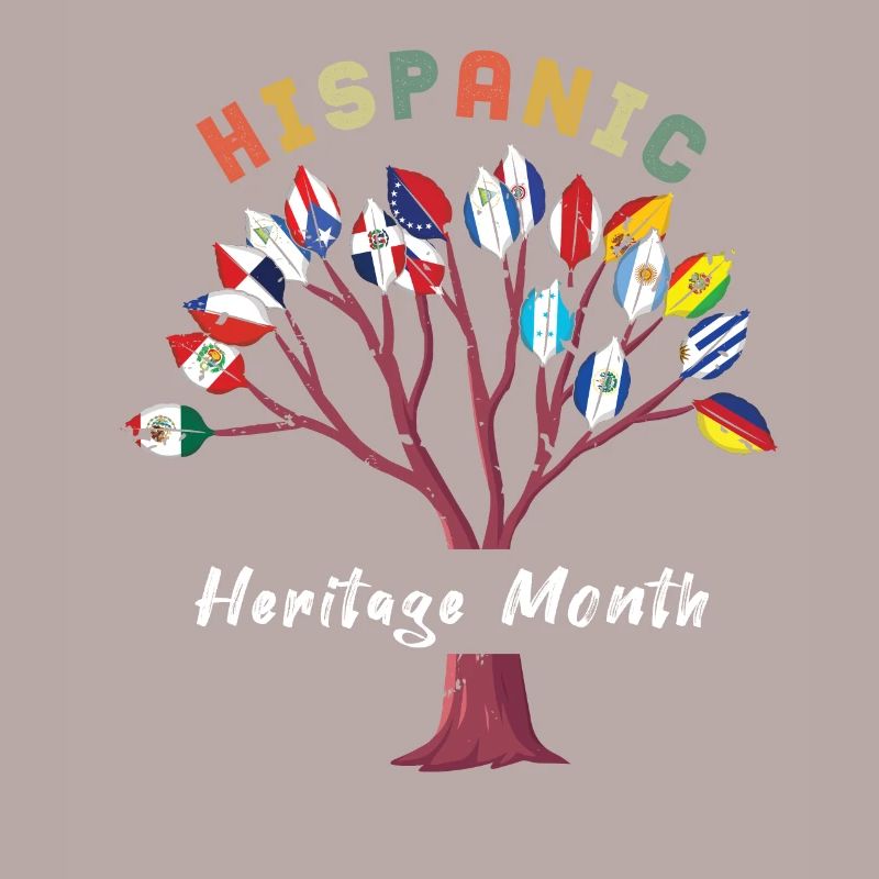 Tree Flags Leaf Hispanic Heritage Month