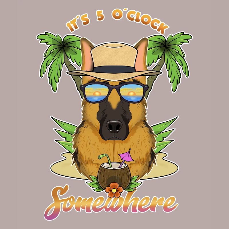 It Is 5 OClock Somewhere Drinking German Shepherd