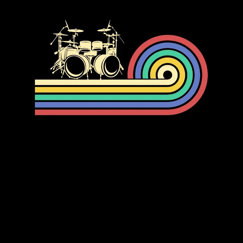 Retro Drummer Player Percussion Drumming Drummer