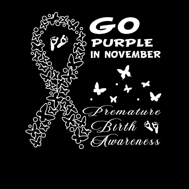 Premature Birth Conscious Purple Bow