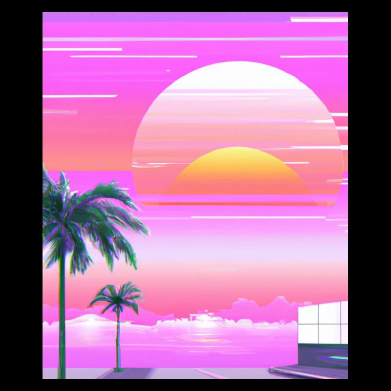 Vaporwave Sun Synthwave Sunset Palmen