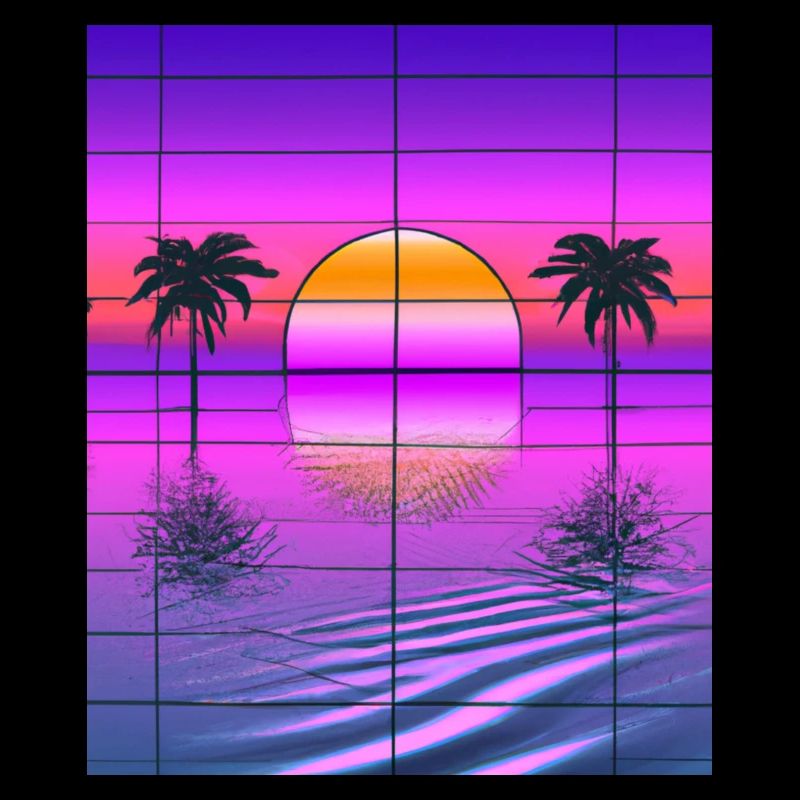 Vaporwave Sun Synthwave Sunset Palms